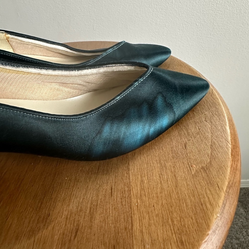 Vintage Satin Party Blue Kitten Heels - Picture 6 of 12